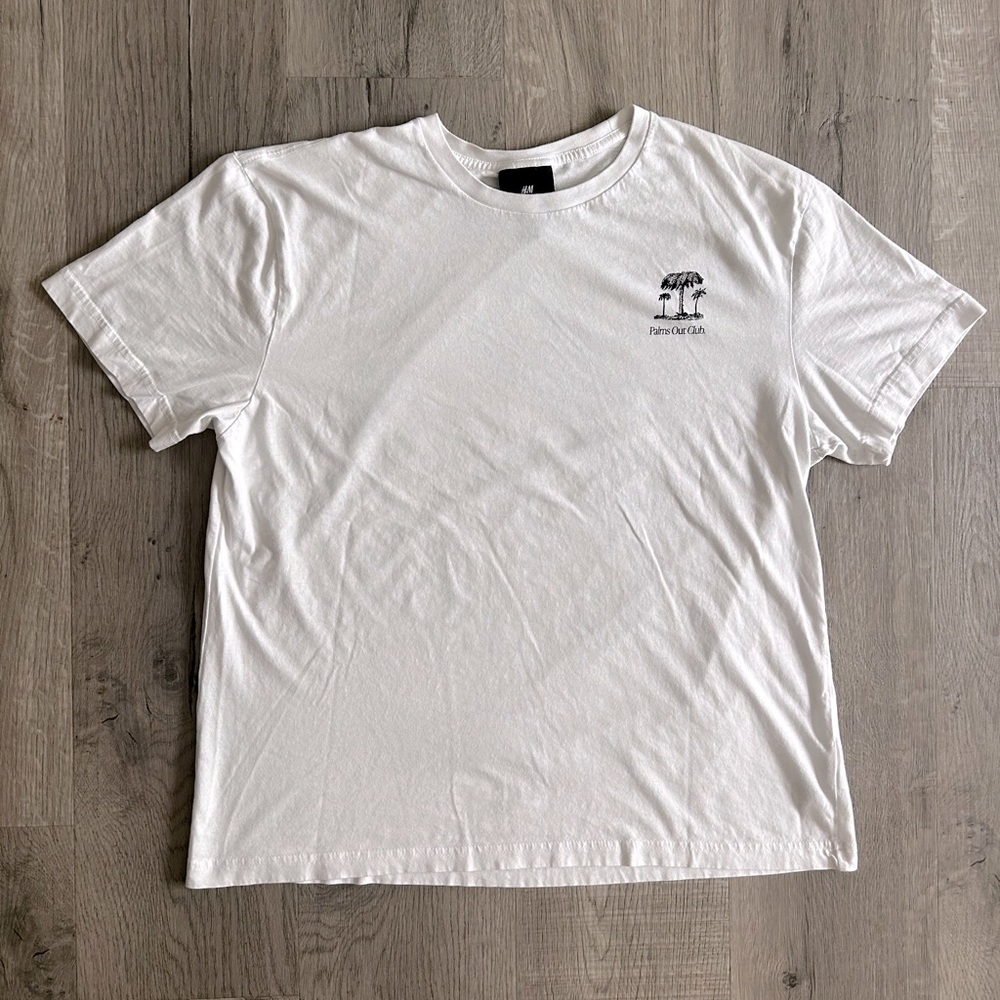 H&M Small Palm Tree White shirt